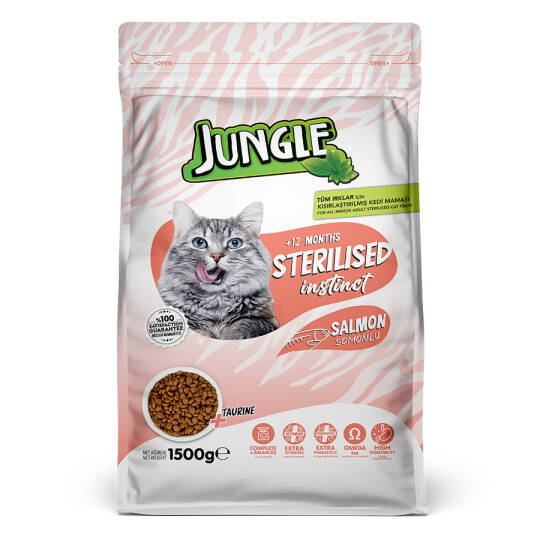 Jungle 1,5 kg-4 Adet Somonlu Steril.Kısır Kedi M.