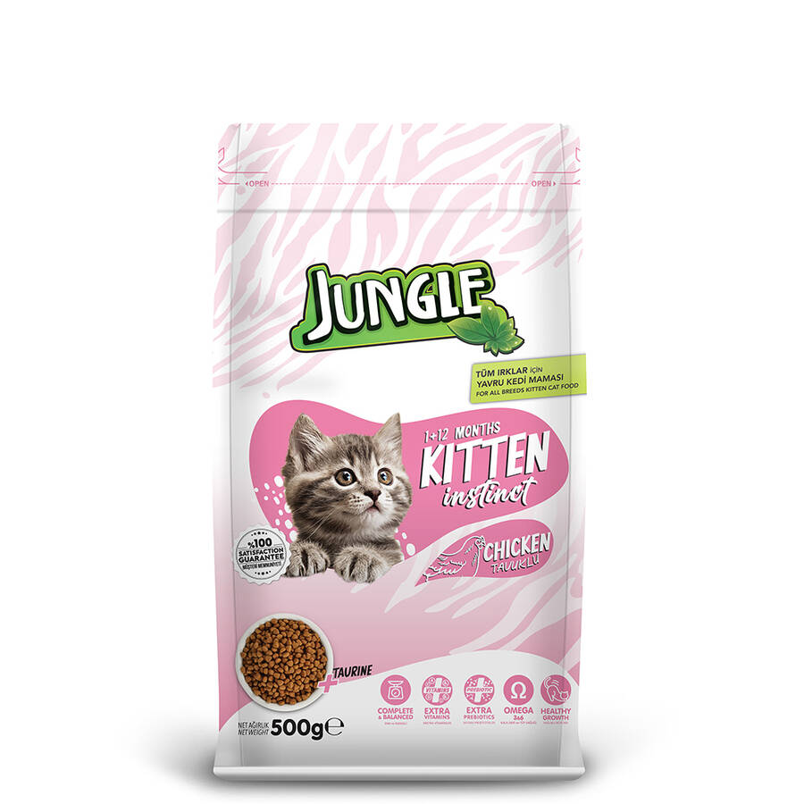 Jungle 500 Gr-8 Adet Yavru Kedi Maması Tavuklu - 1