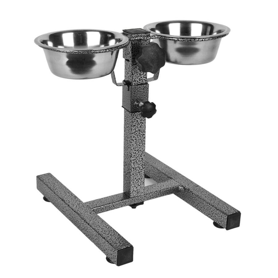 KE-3315A İkili Ayarlanır 945 ml Çelik Mama Kabı ve Standı - 1