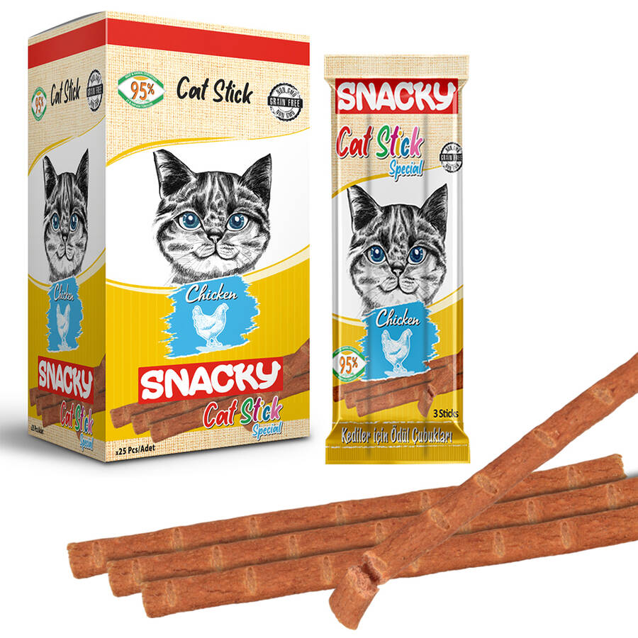 Snacky Kedi Stick Ödül Tavuklu 3*5 gr-50 Adet - 1