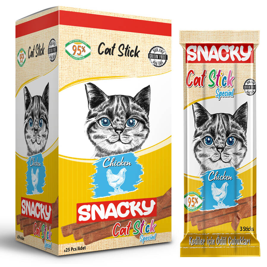 Snacky Kedi Stick Ödül Tavuklu 3*5 gr-50 Adet - 4